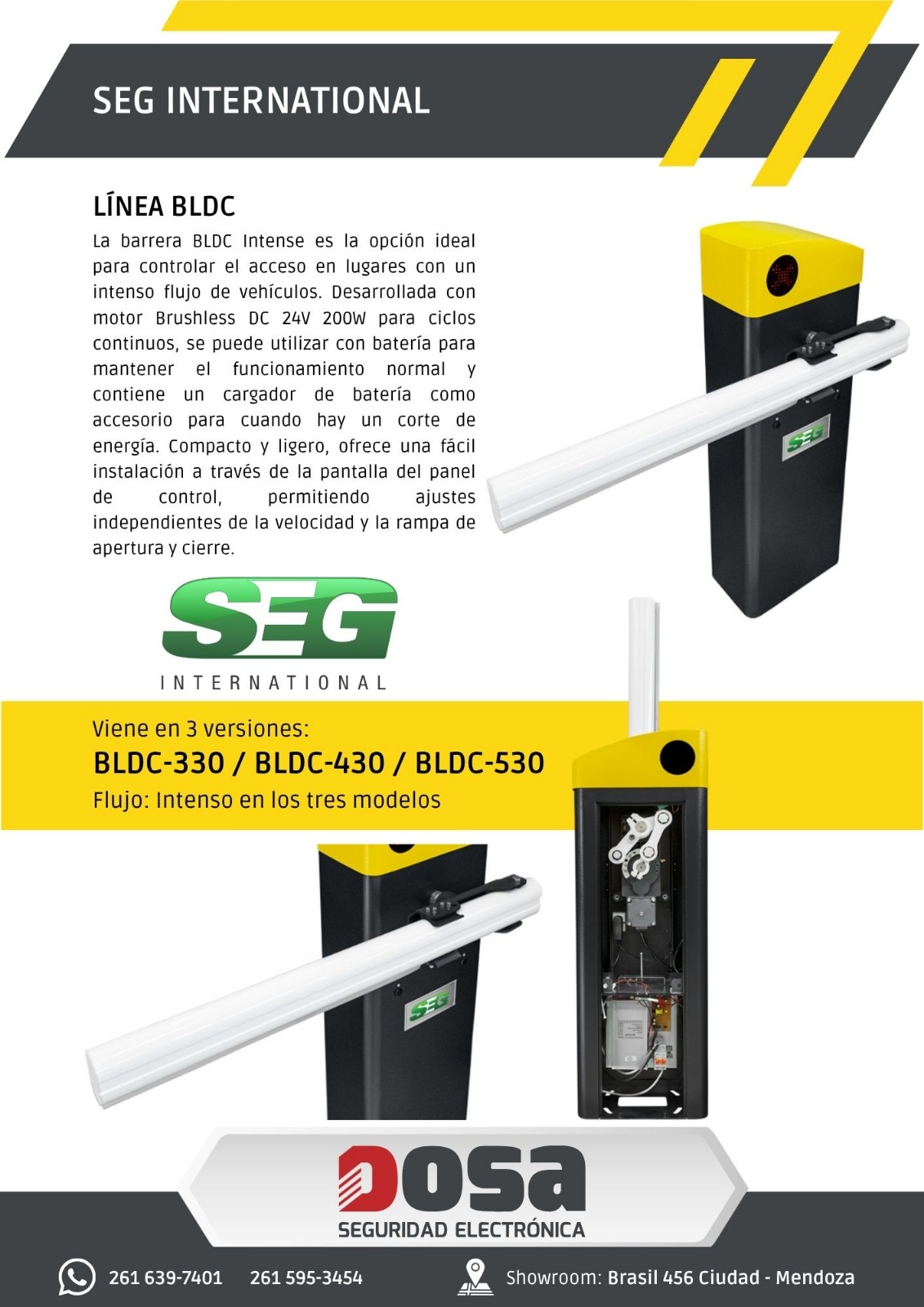 Barrera vehicular SEG línea BLDC